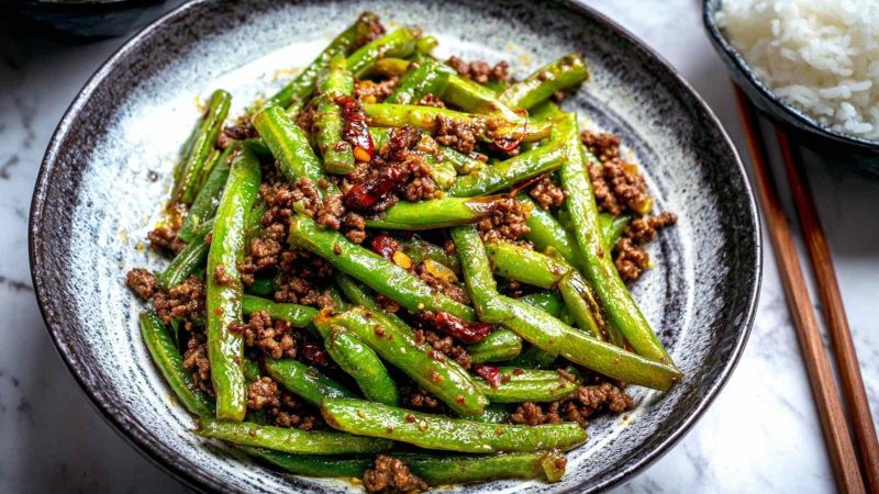 Chinese Green Beans and Ground Beef