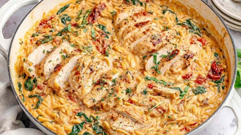 Creamy Tuscan Chicken Orzo