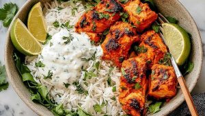 Tandoori Salmon Rice Bowls