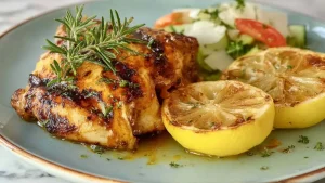 Grilled Lemon-Garlic Chicken Thighs with Herbs