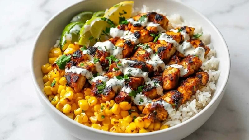 Ultimate High Protein Street Corn Chicken Bowls