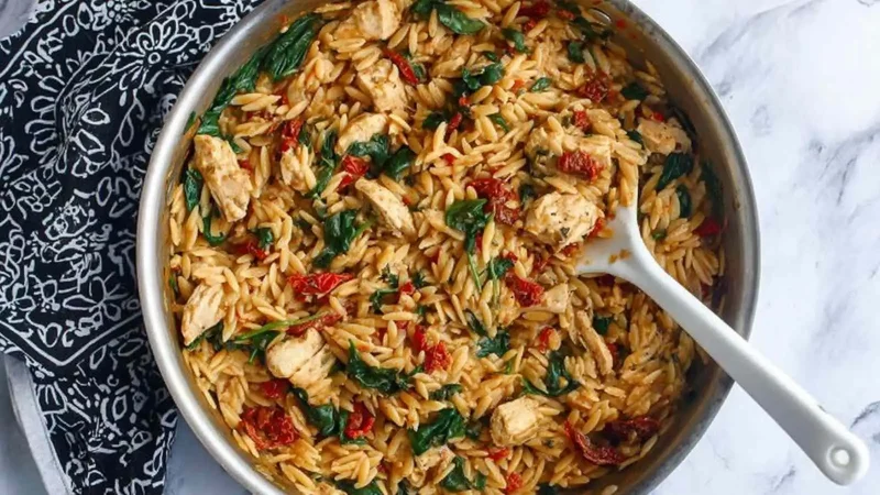 Mediterranean Chicken and Orzo