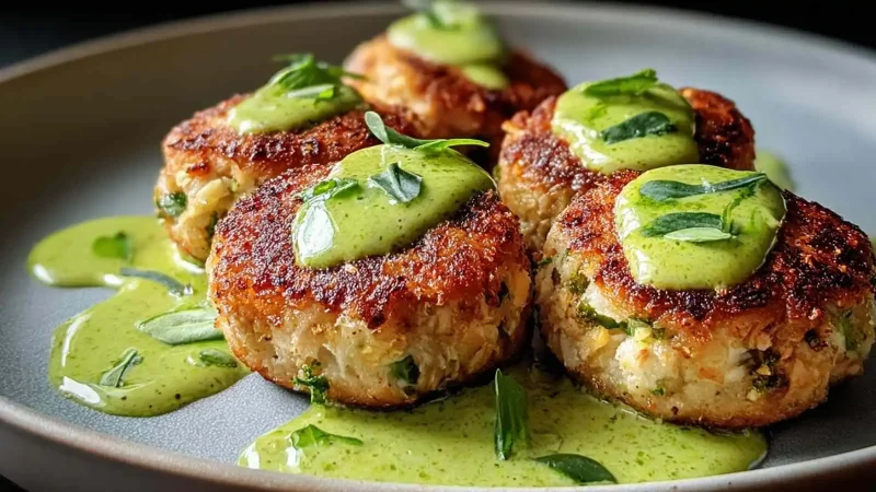 Salmon Balls with Creamy Avocado Sauce