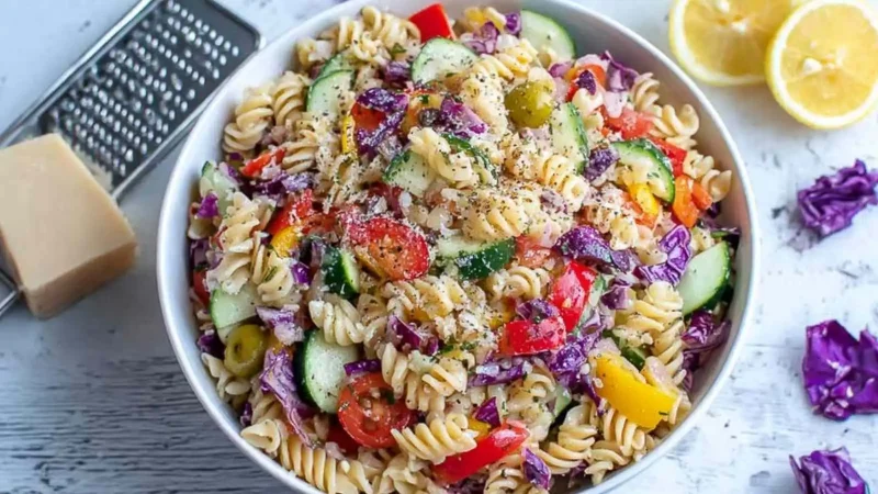 High Protein Vegetarian Pasta Salad