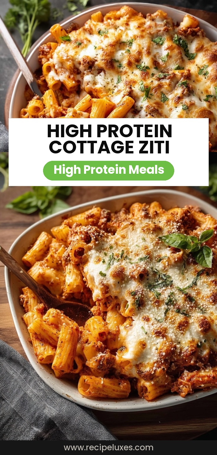 High Protein Cottage Cheese Baked Ziti
