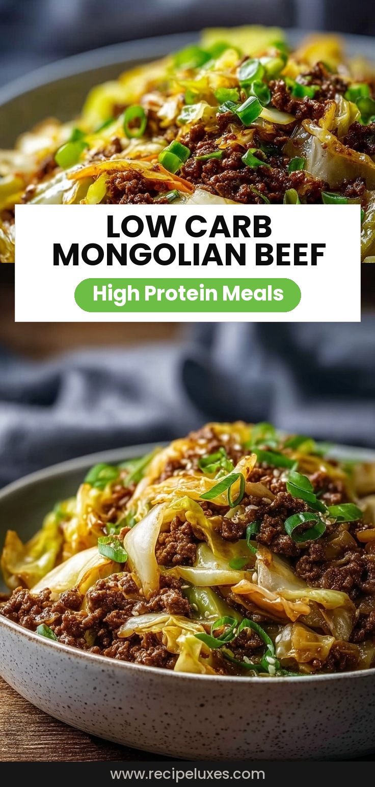 Low Carb Mongolian Ground Beef Cabbage