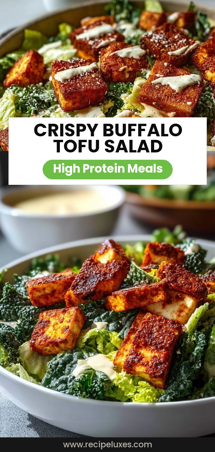 Crispy Buffalo Tofu Caesar Salad
