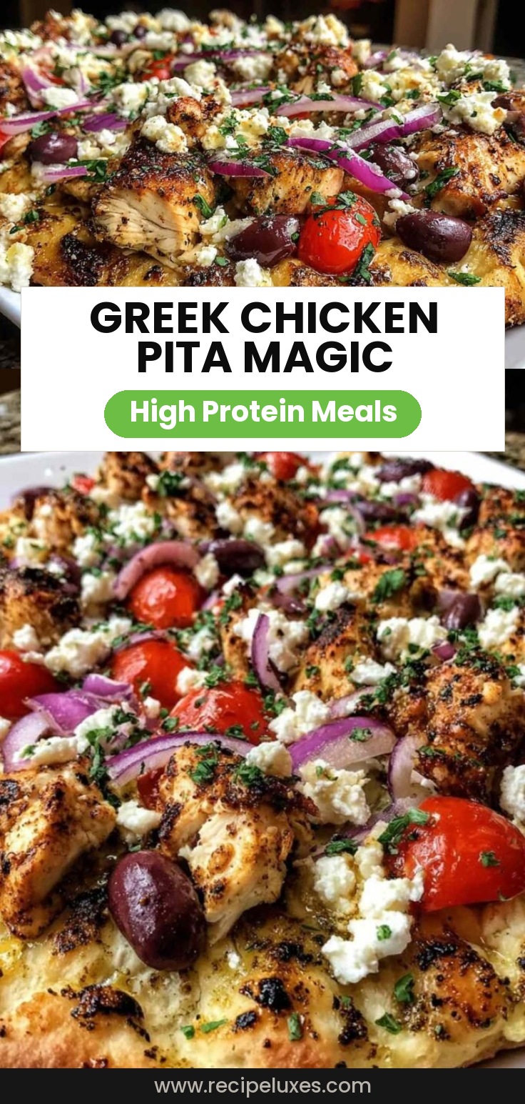 Greek Chicken Pita Pizza