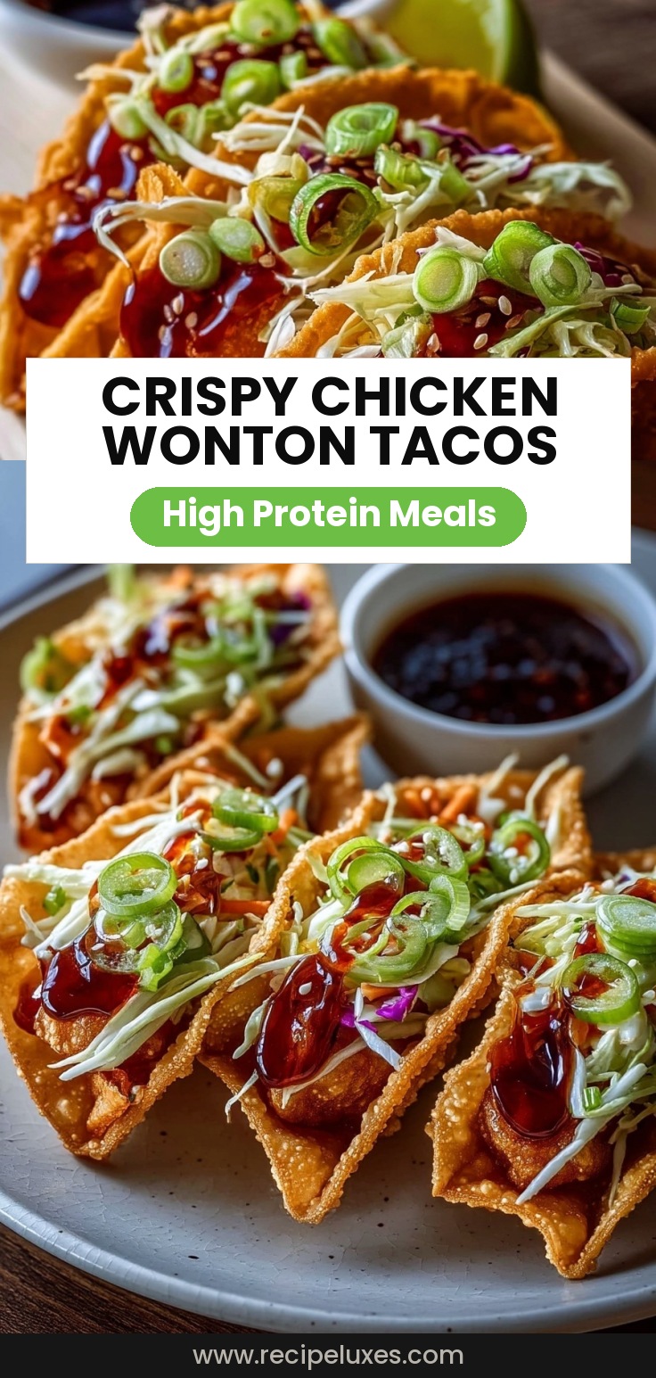 Crispy Chicken Wonton Tacos with Teriyaki Glaze