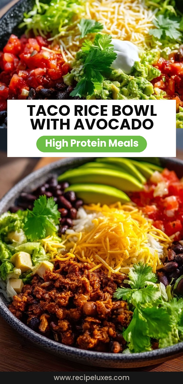 Taco Rice Bowl with Black Beans and Avocado