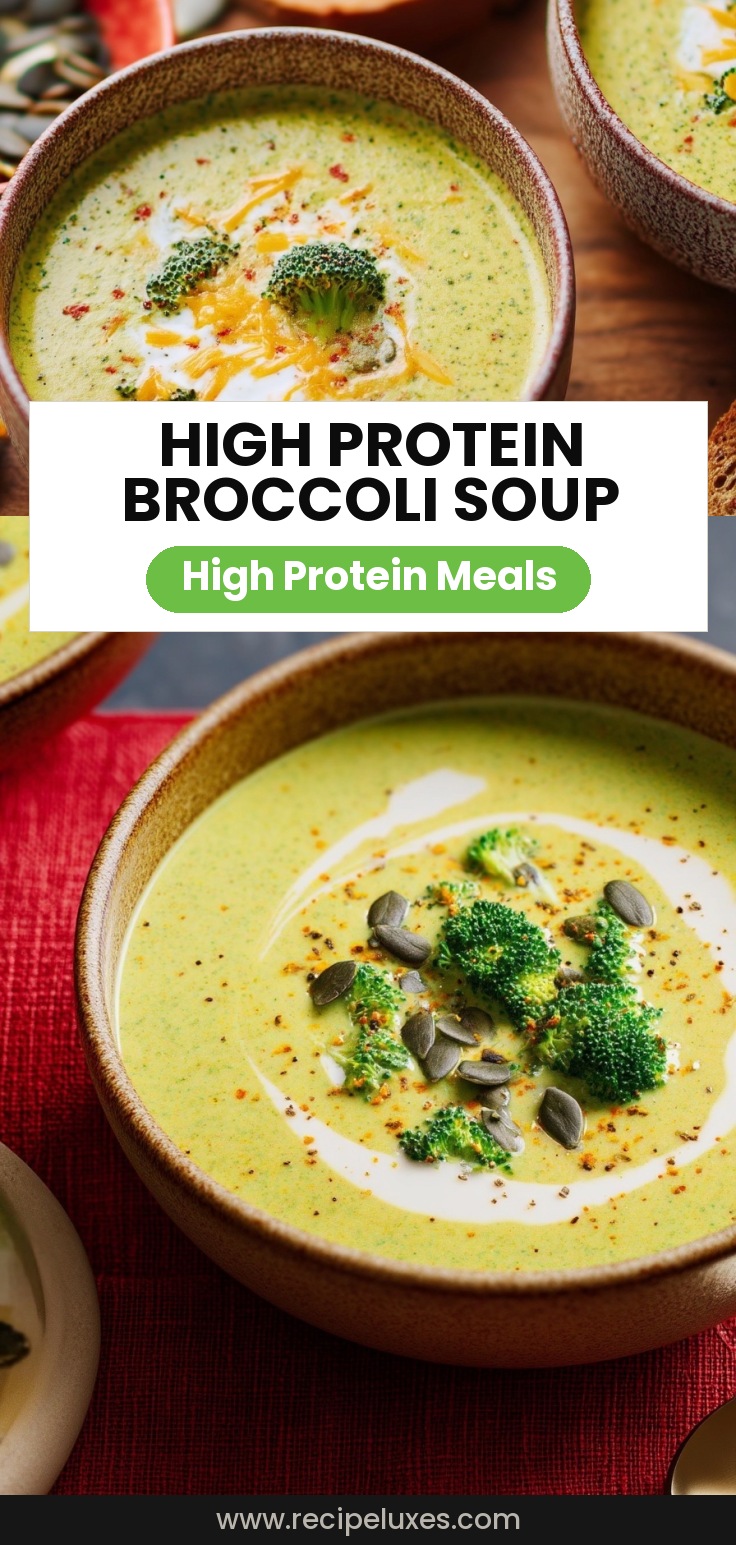High Protein Broccoli Cheddar Soup