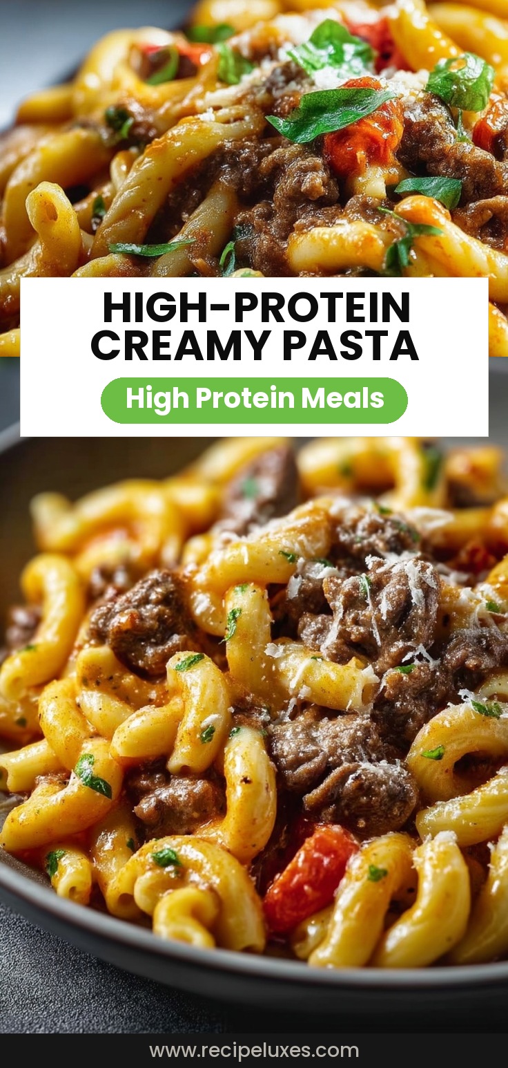 High-Protein Creamy Beef Pasta