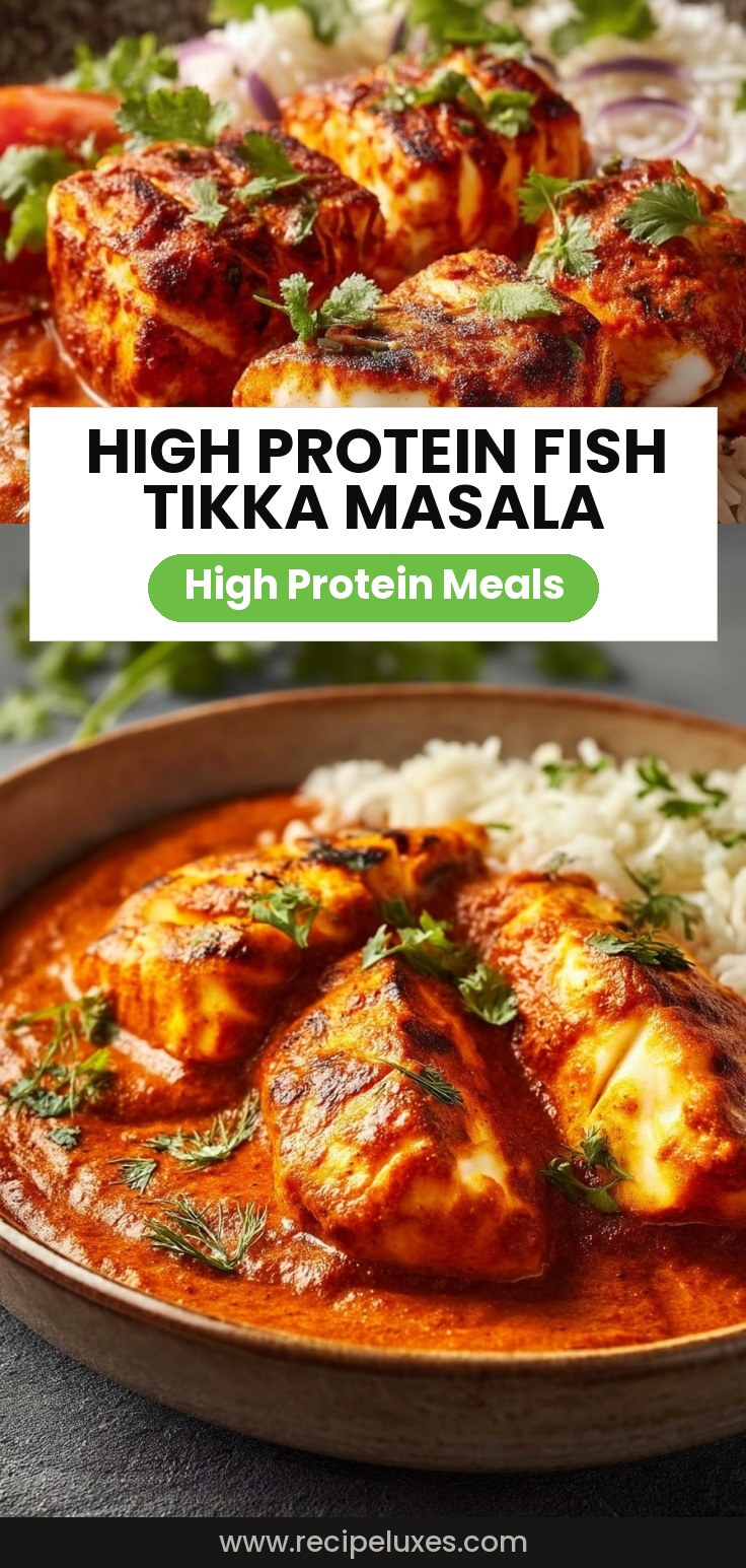 High Protein Broiled Fish Tikka Masala with Creamy Tomato Sauce