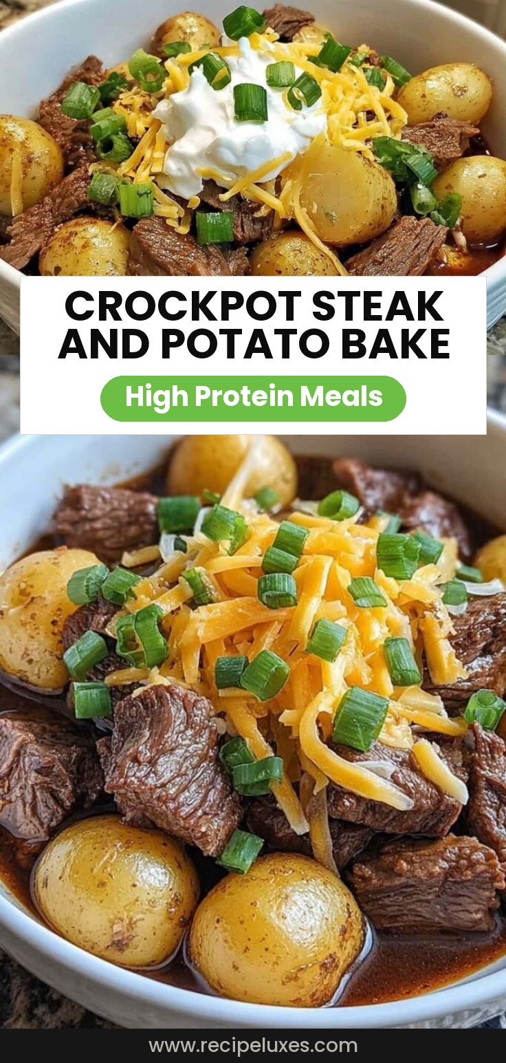 Crockpot Loaded Steak and Potato Bake