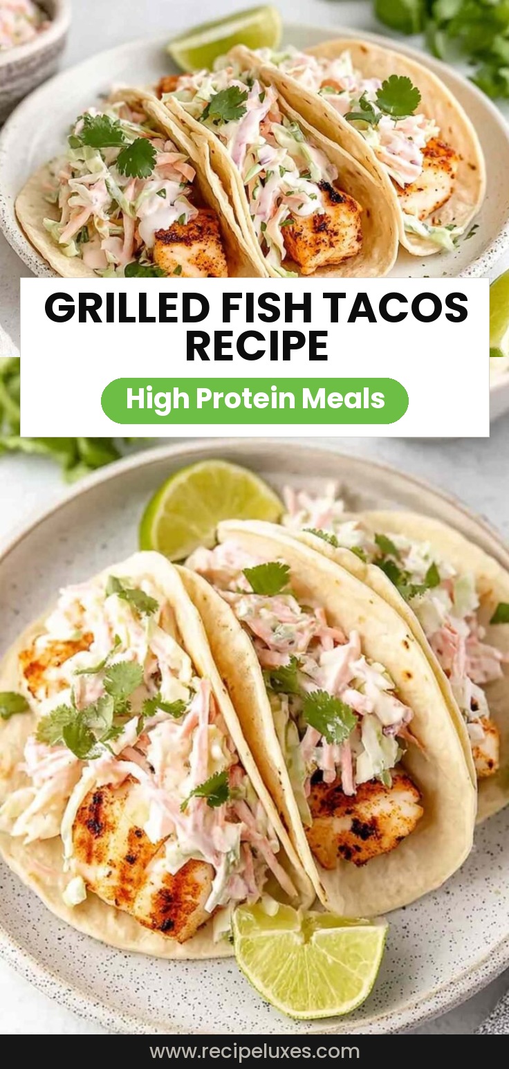 Quick Grilled Fish Tacos with Cabbage Slaw