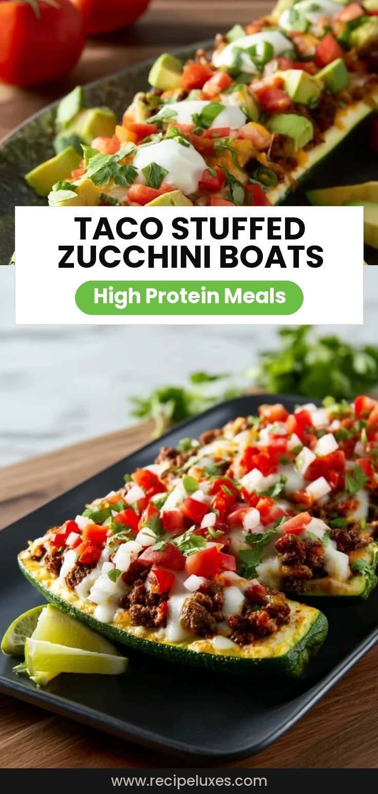 Taco-Stuffed Zucchini Boats