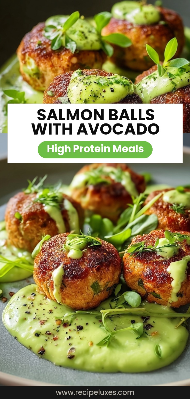 Salmon Balls with Creamy Avocado Sauce