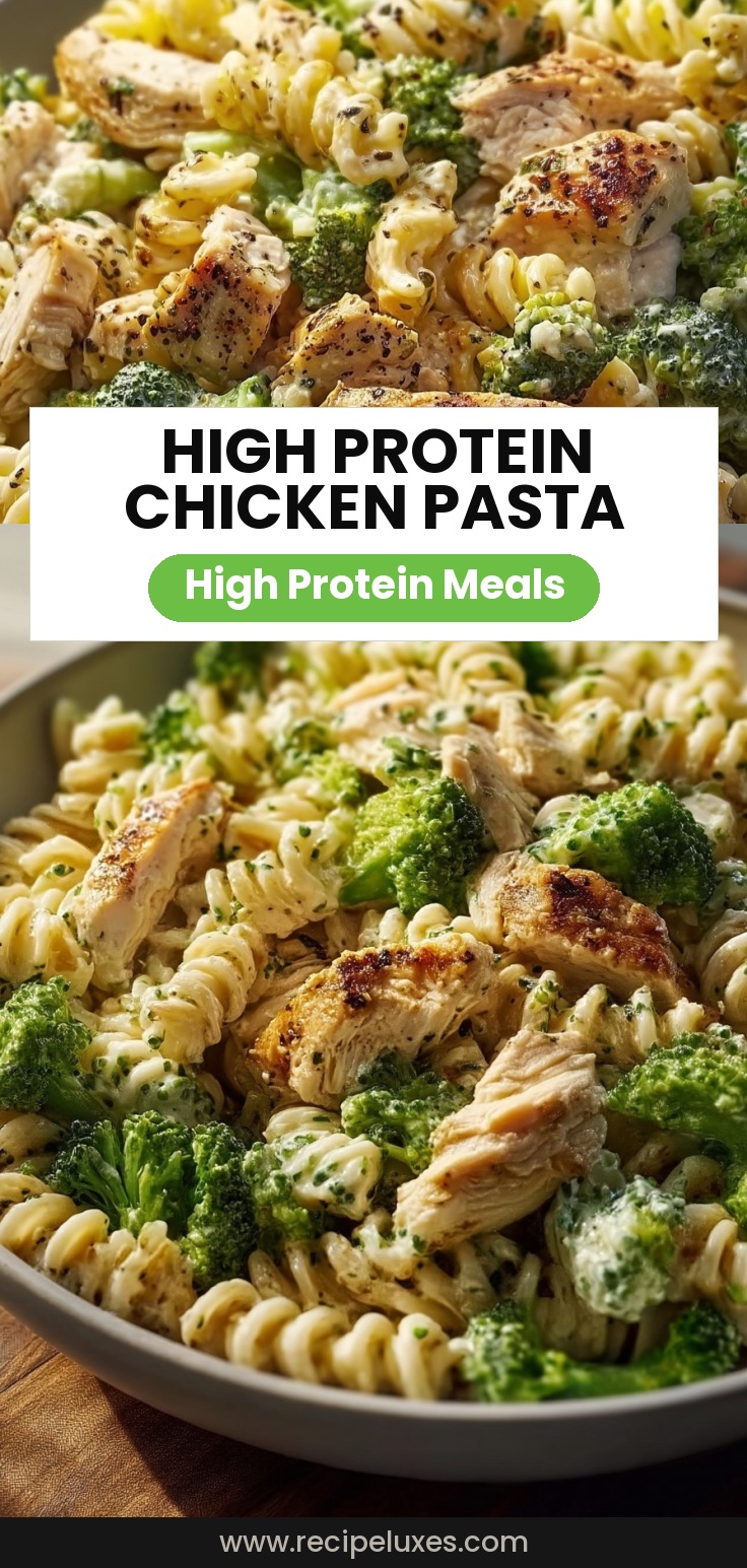 Quick and Easy High Protein Rotisserie Chicken Broccoli Pasta