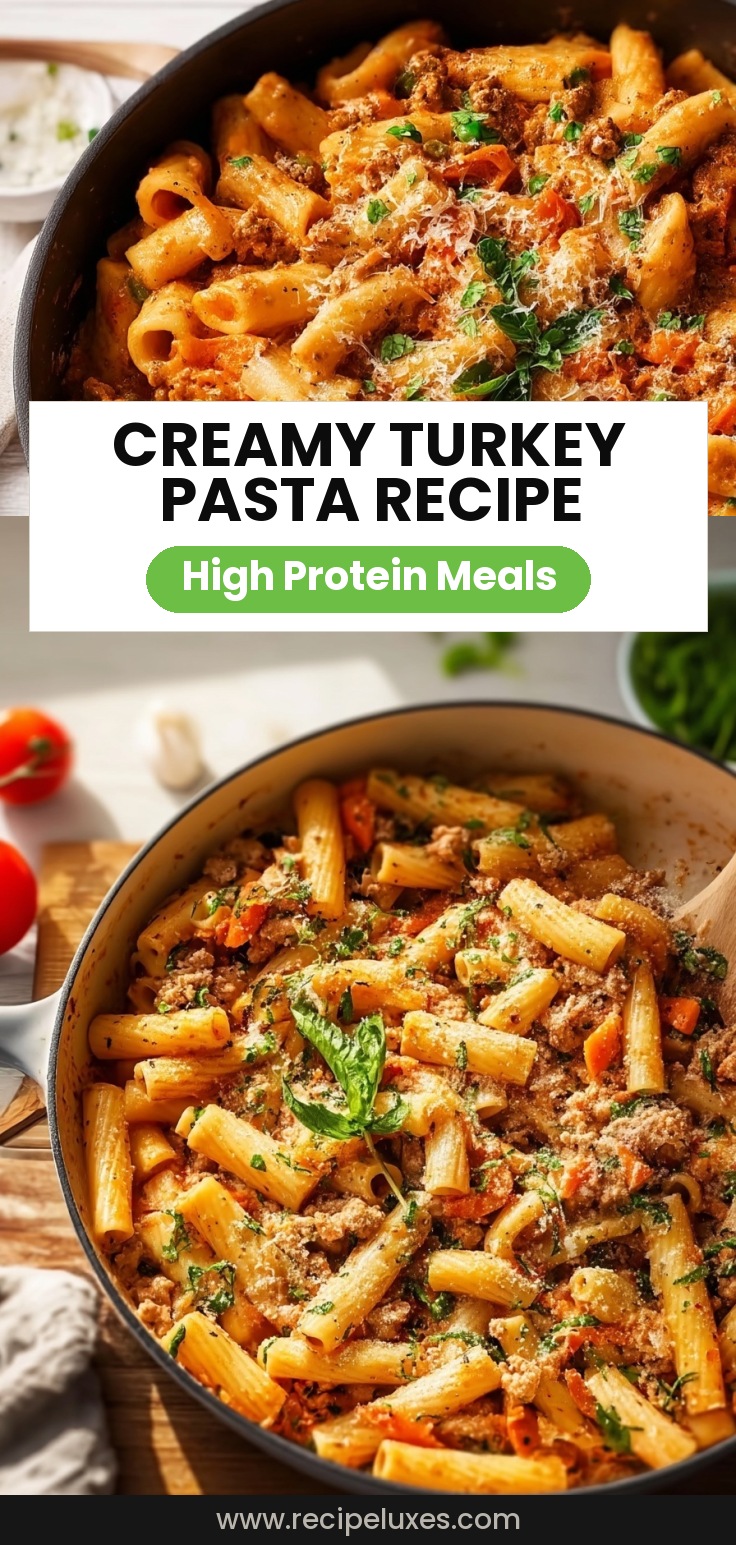 Creamy One Pot Ground Turkey Pasta with Veggies