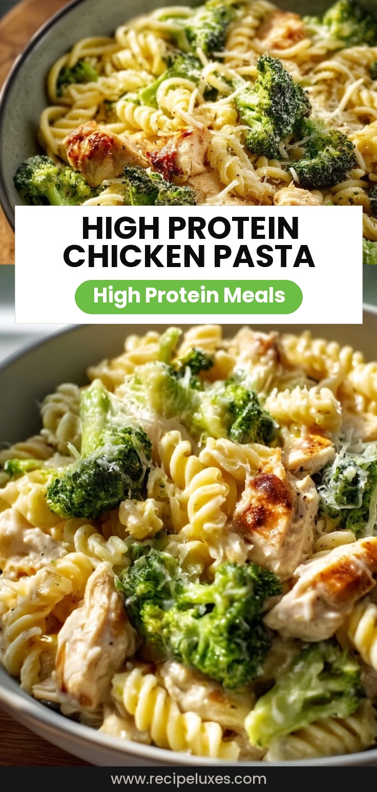 High Protein Rotisserie Chicken Broccoli Pasta