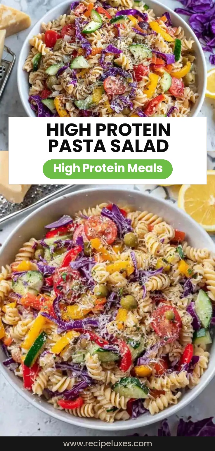High Protein Vegetarian Pasta Salad