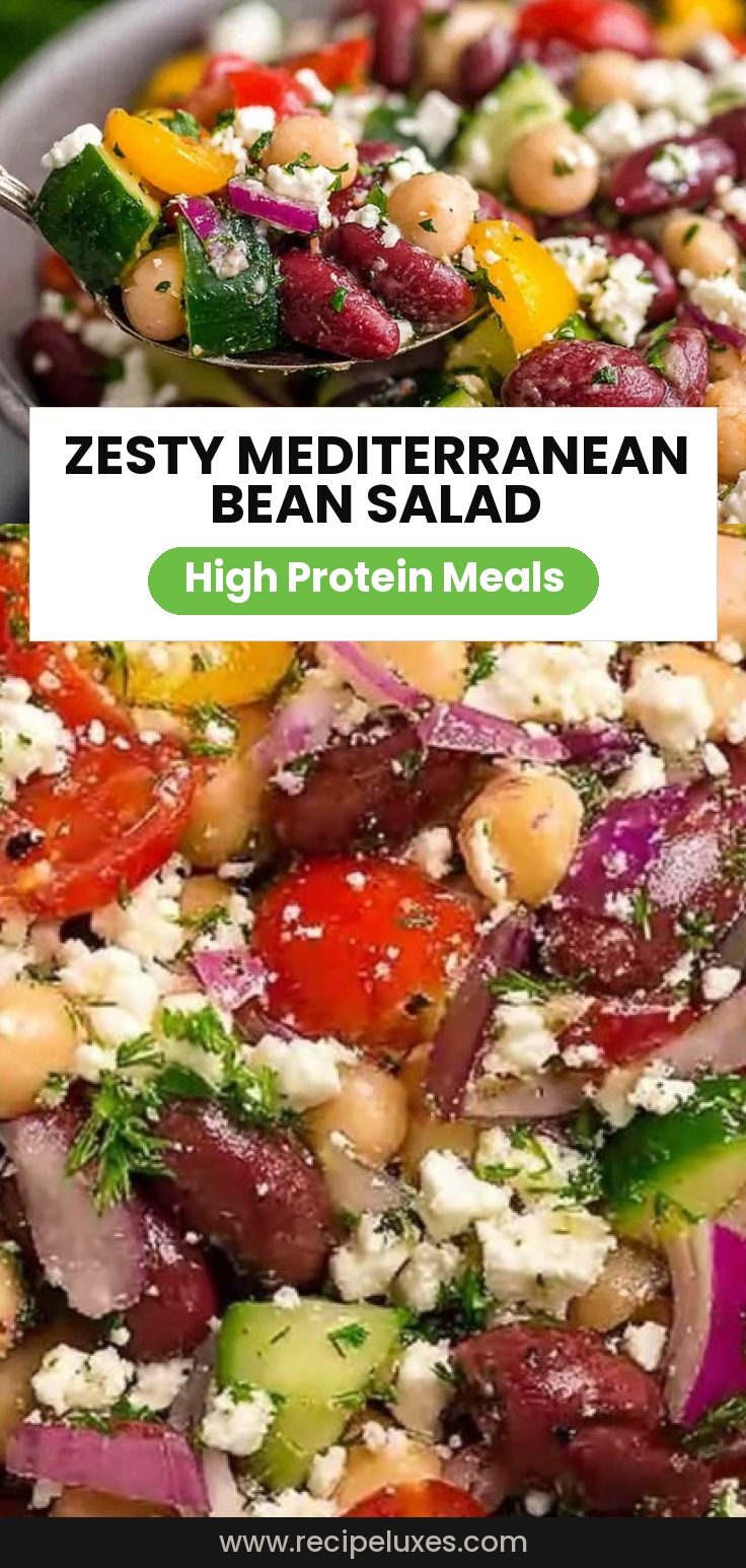 Zesty Mediterranean Bean Salad with Feta