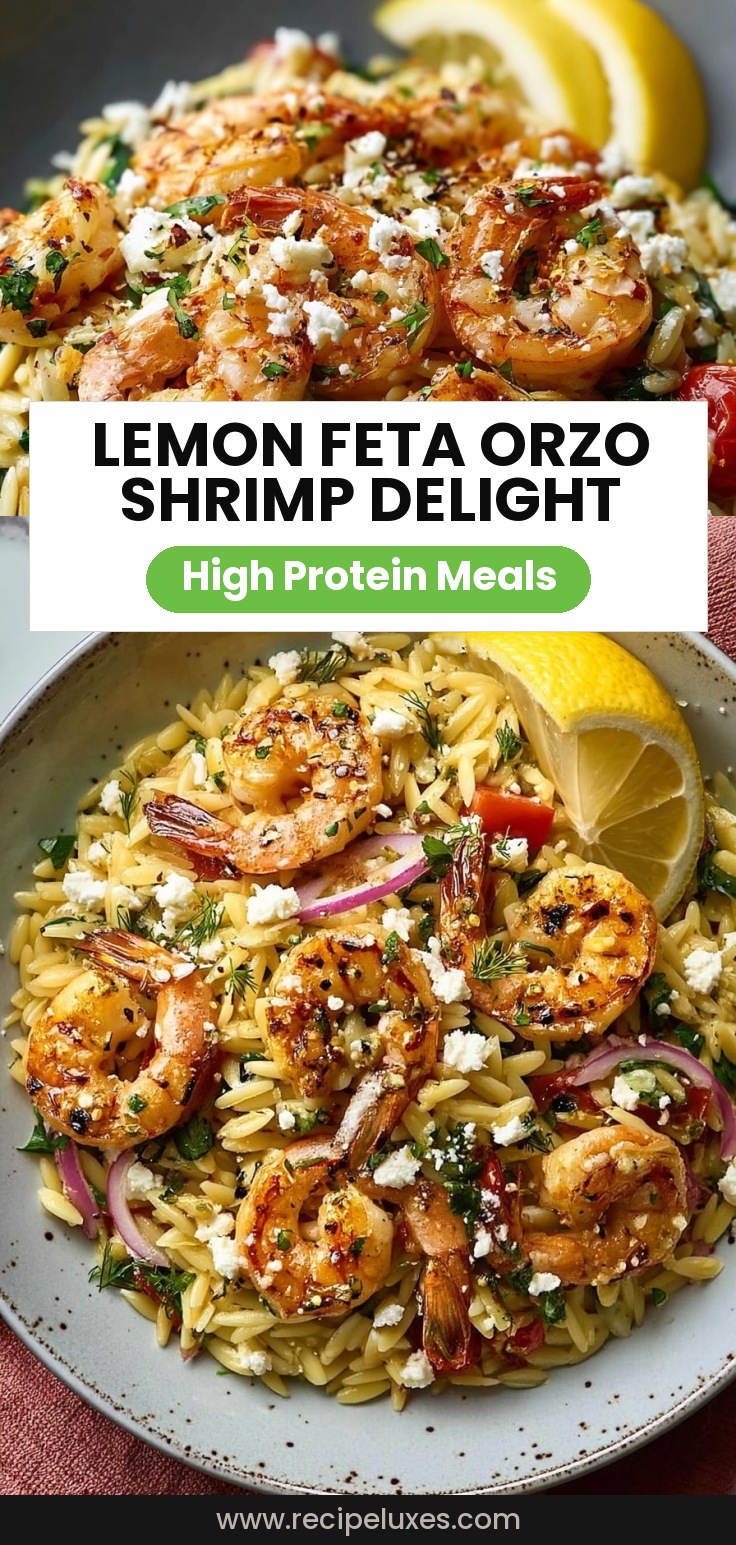Lemon Feta Orzo with Shrimp
